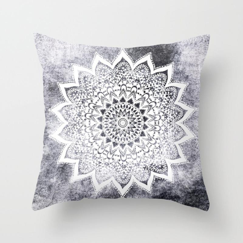 Abstract Pattern Bedside Pillowcase, Peach Skin Velvet Ethnic Style Mandala Color Palette Series