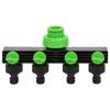 4-way Tap Adapter Green Black 19.5x6x11 Cm ABS & PP
