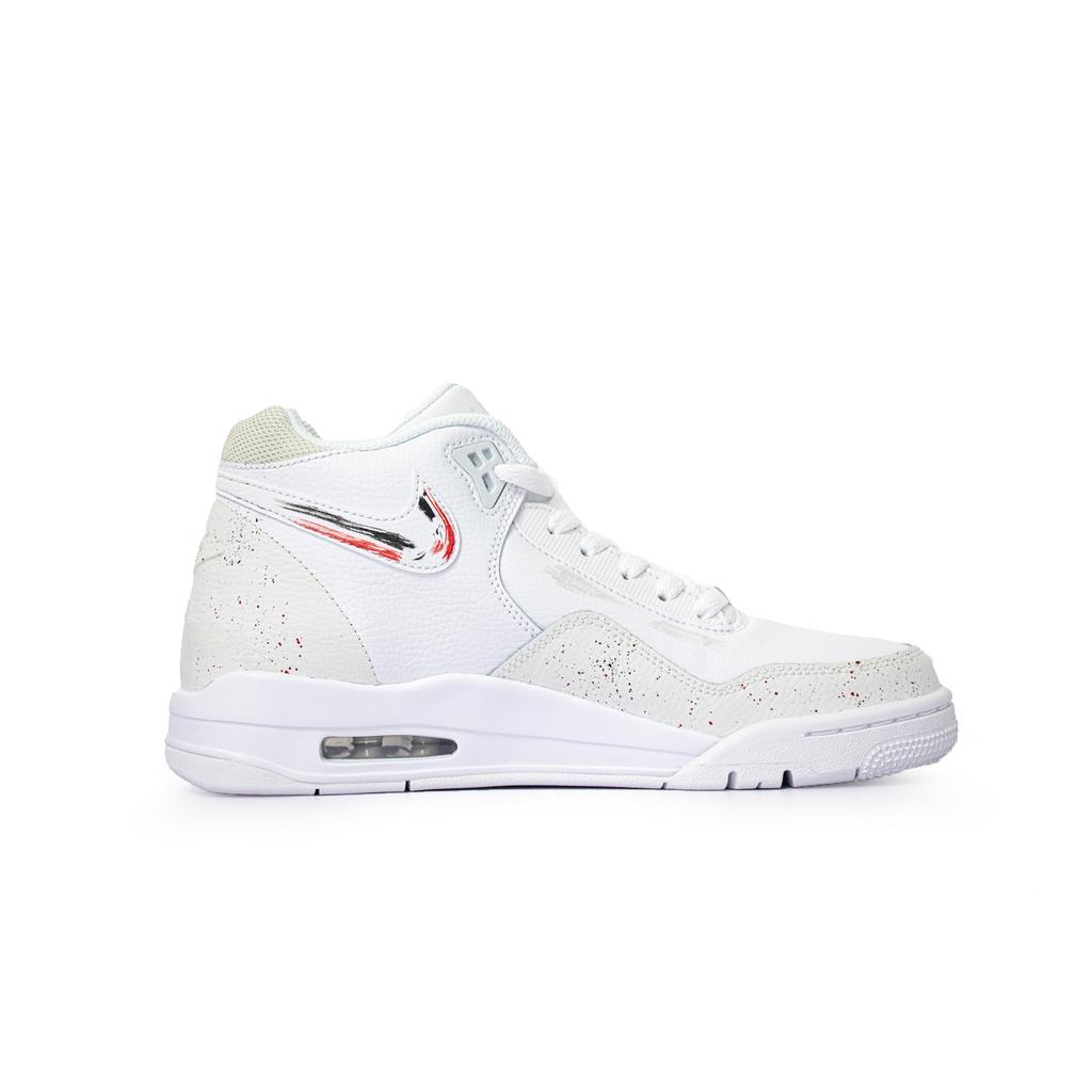 Nike Flight Legacy Prosperity And Auspiciousness Mid top Vintage Basketball Shoes Unisex White Red BQ4212-101(Team196-)