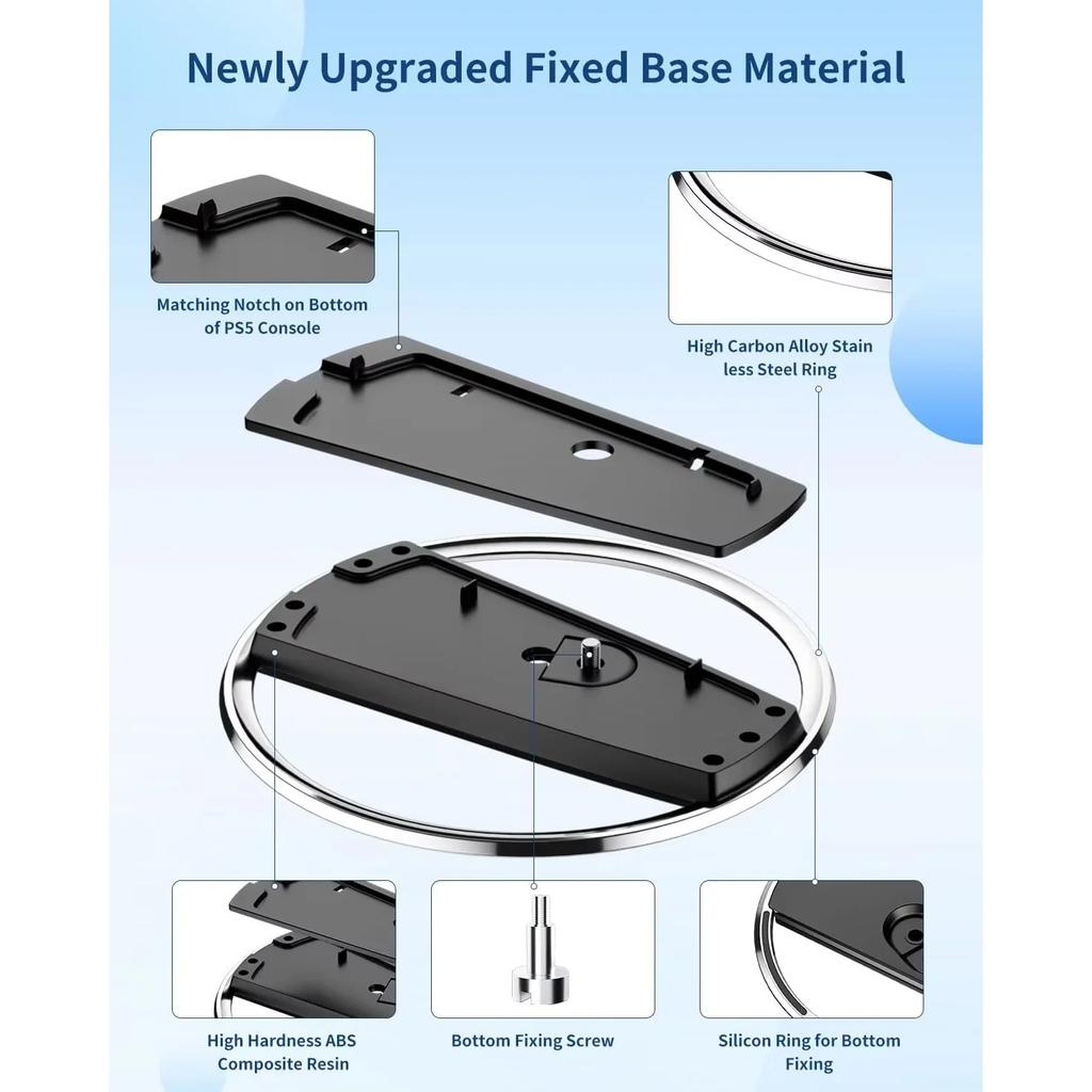 Vertical Cooling Stand for Playstation PS5 Slim Disc / Digital Console Anti-Slip Base Bracket Holder for PS5 Pro Accessories