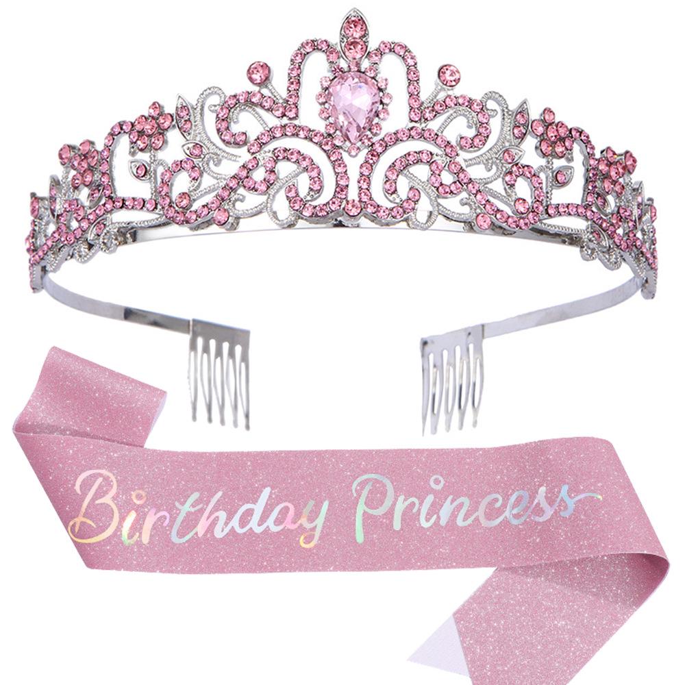 

Набор хрустальной короны и принцесской ленты для дня рождения One Size