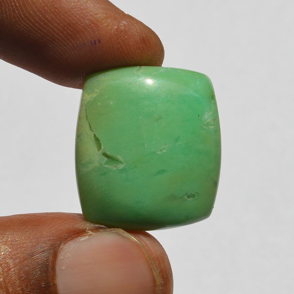 Chrysoprase Gemstone - Natural Chrysoprase Cabochon, Craft Supply, Jewelry Making, 26 Carats, Rectangle Shape, 22x19x7 MM