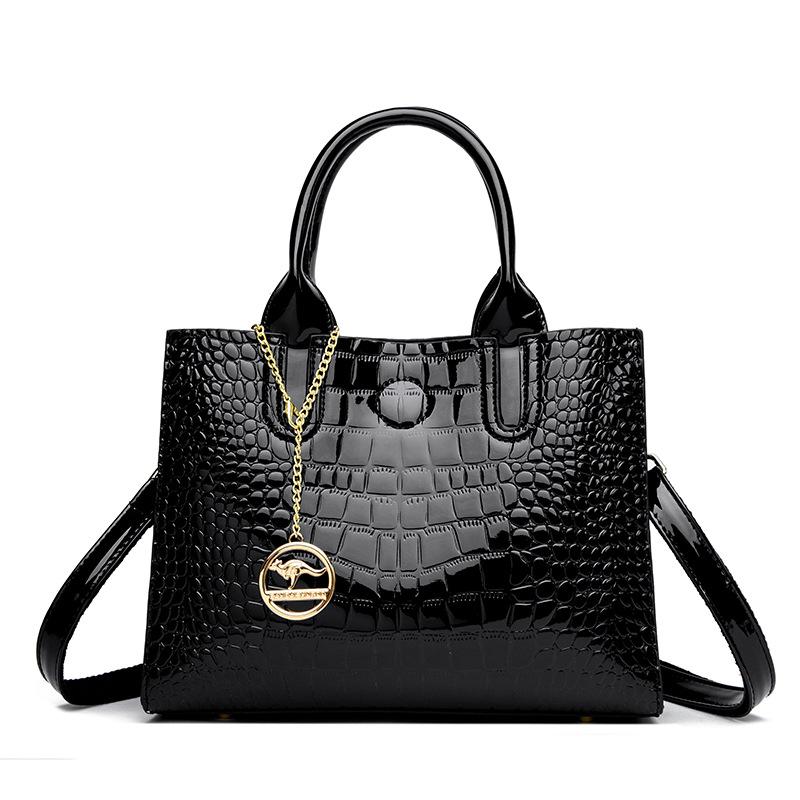 Fashionable Patent Leather Large-capacity Versatile Soft and Wear-resistant Bag