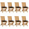 Day and Night - Day and Night Garden Chairs 8 Units Teak Wood with Black Cushions