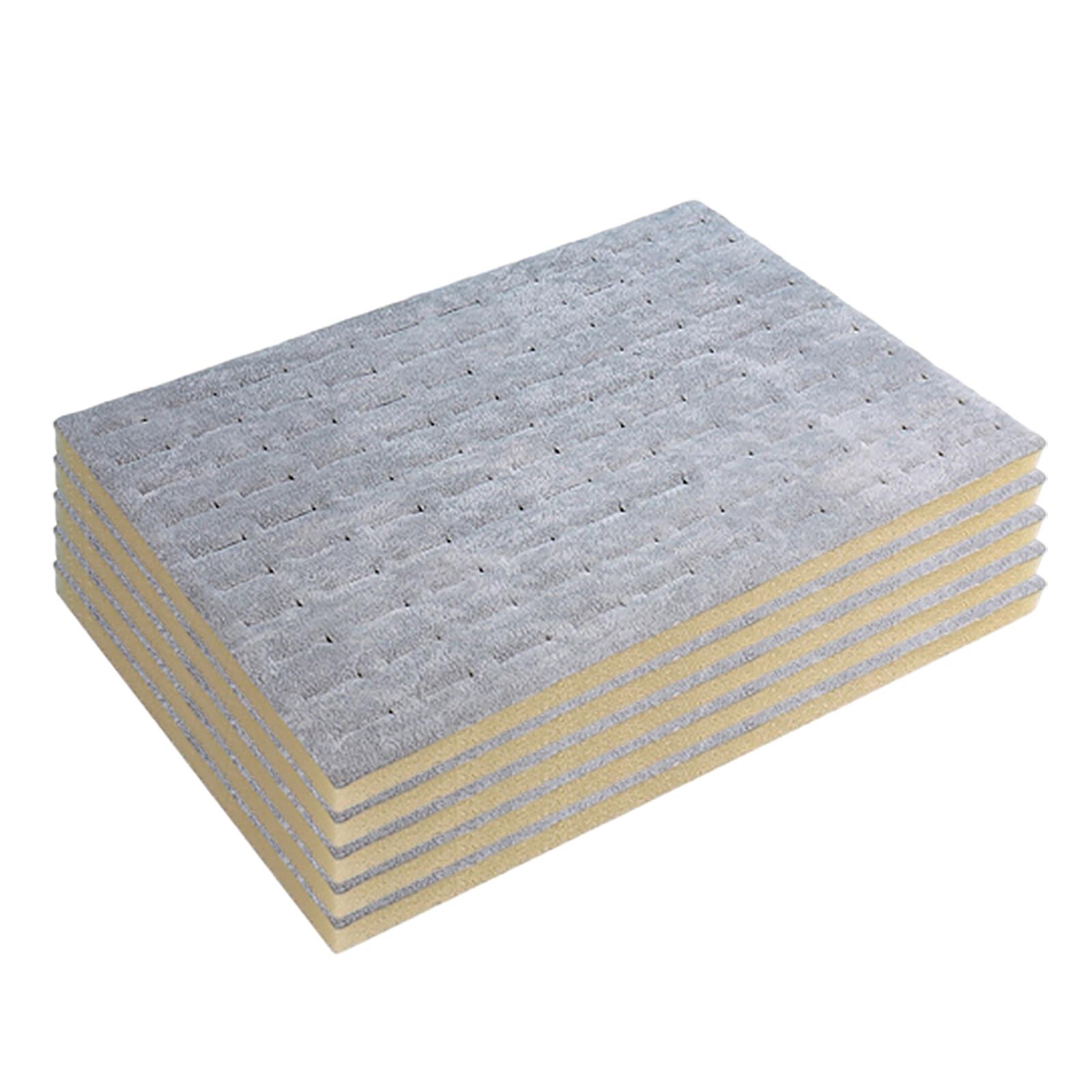 

Стильный набор из 5 пенопластовых вставок для ювелирных лотков, прочная губка, домашний аксессуар для демонстрации серег, ожерелий, колец, витрина серый