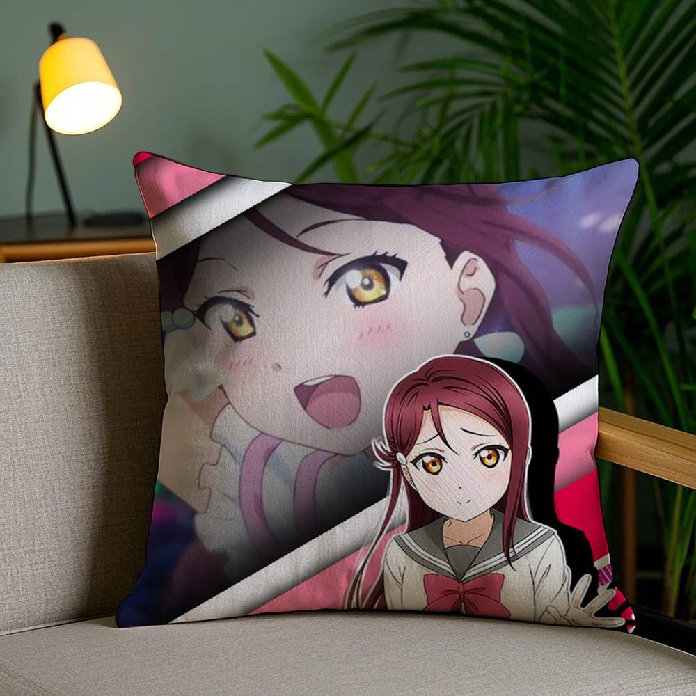 Love Live! School Idol Pillow Case Office Sofa Dorm Chair Back Short Plush Double-sided Printing Home  Cushion Cover