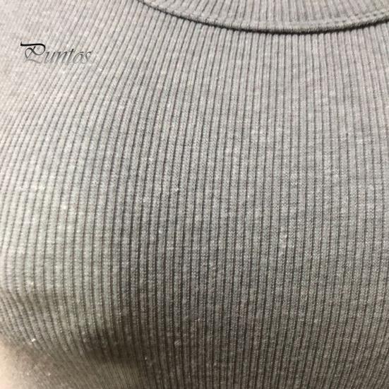 Tank Vest Casual O Neck Ribbed Top Sleeveless Blouse for Sports