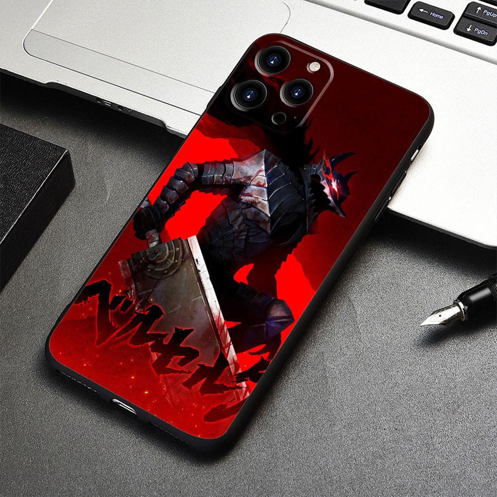For iPhone 11 X XS 8 Plus 12 XR 14 13 Pro Max 7 6S SE 5 SE2 5S 6 SE2022 Bag Berserk Guts Anime Capinha Funda