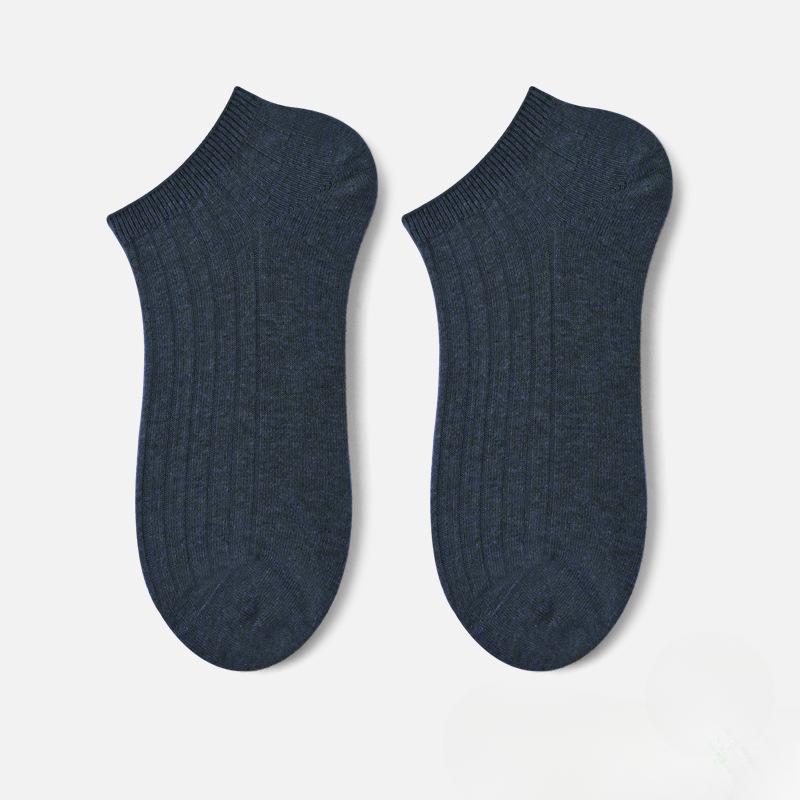 Men's Pure Cotton Socks, All-cotton Boat Socks, Summer Thin Shallow Socks, Short-stemmed Combed Cotton Casual Anti-odor Men's Socks