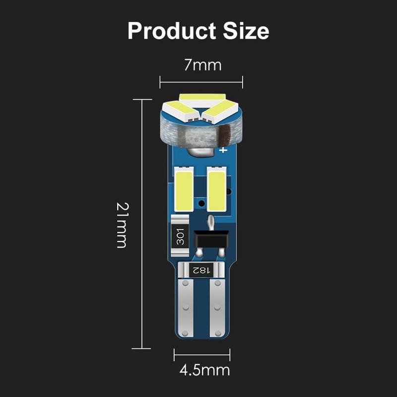 20/10/2pcs T5 LED Bulbs W3W W1.2W 70 73 74 Auto Dashboard Gauge Lamps Car Interior Light Warning Indicator Instrument Lights 12V Dome Lights 6