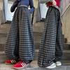 Girls' Plaid Wide-Leg Pants 2025: New Children's Loose Spring & Autumn Casual Straight-Leg Trousers for Big Kids