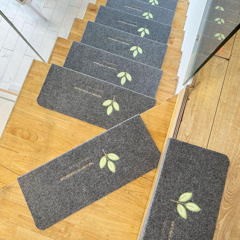 Luminous Self-Adhesive Stair Tread Mats - Splicable, Glue-Free, Solid Wood Protection Carpets