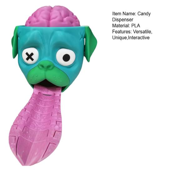 Yousheng Zombie Pug Candy Dispenser Fun Interactive Toy with Spring-Loaded Release Novelty Candy Gadget for Halloween Parties & Dog Lovers