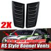 1 Pair Universal ABS Plastic RS Style Glossy Black Bonnet Vents With Free Tape