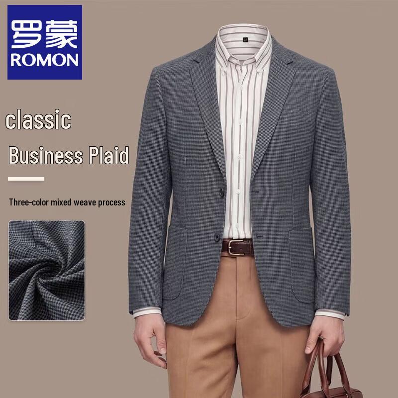 

Romon Men s Three-Color Blend Casual Suit Jacket 50