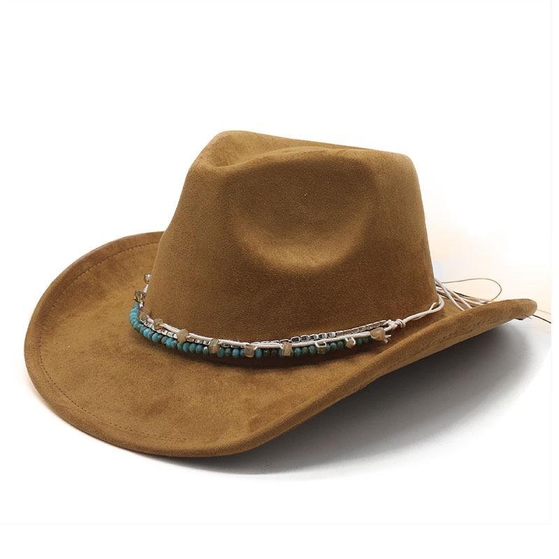 Premium Suede Retro Western Cowboy Felt Hat for Men and Women