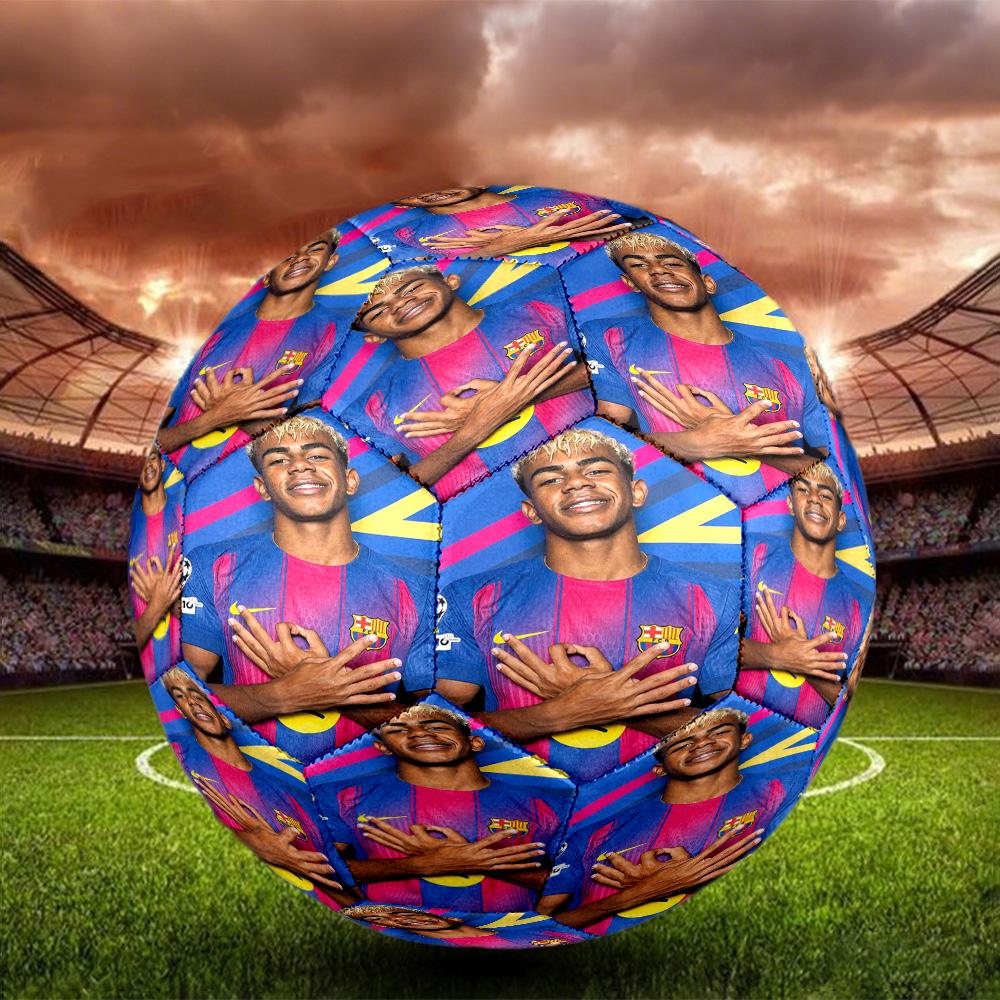 Lamine Yamal 19 Lamine Yamal Fc Barcelona Größe 5 Fußball Maschinengenäht Indoor/Outdoor Training und Spiele Überraschungs-Kollektion Geschenk Perfektes Geschenk für F
