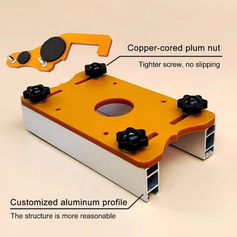 2 In 1 Wood Router Base Wood Trimmer Router Tool Base Aluminum Wood Palms Router Base Router Slotting Bracket for 65mm