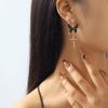 Sparkling Butterfly Drop Earrings with Tassels and Rhinestones