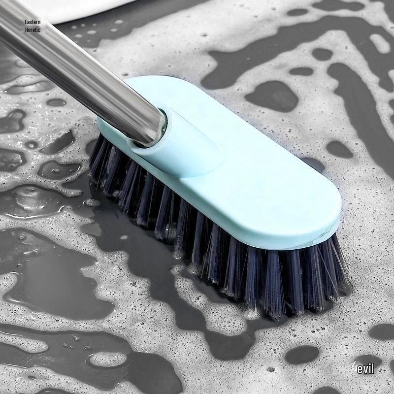 Bathroom & Floor Gap Cleaning Brush with Long Handle - Hard Bristle for Carpet & Toilet Cleaning
