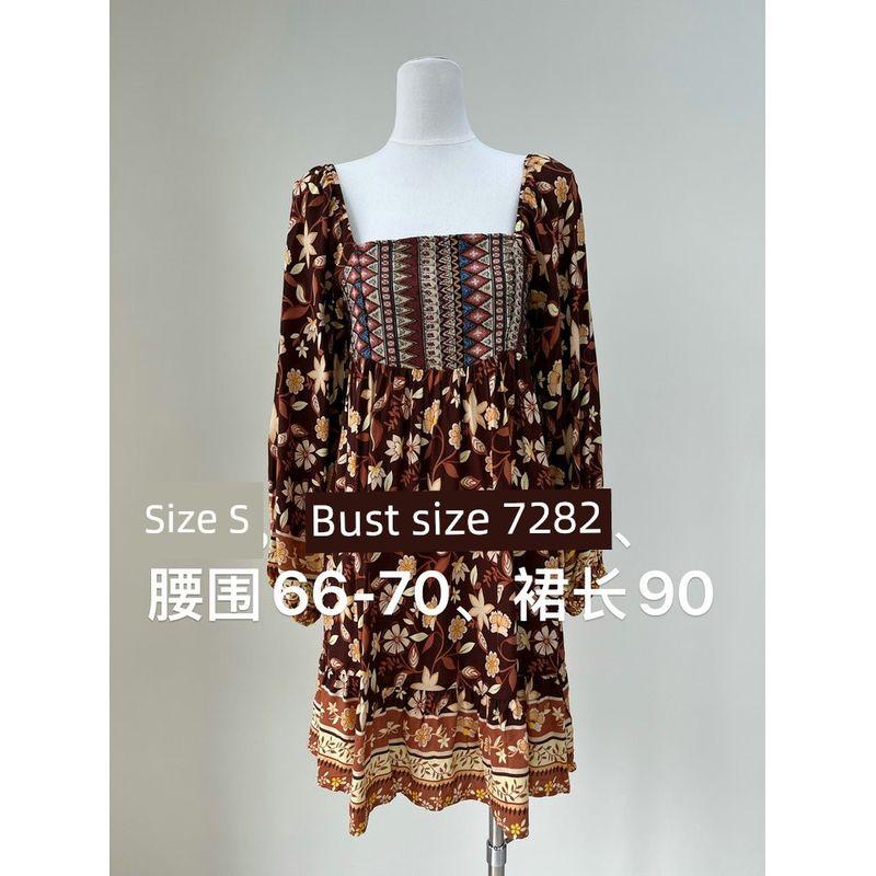 2025 Summer New Foreign Trade Original Garment Niche Design Floral Commuter Temperament Color Dress 9