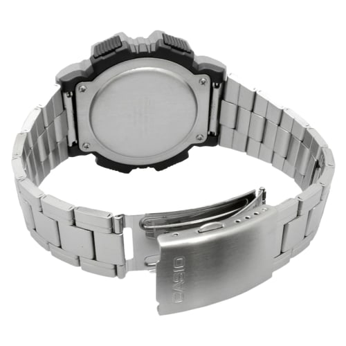 Casio AE-1400WHD-1AV World Time Digital Men's Watch, Silver, Metal Band, Original Box, Overseas Model