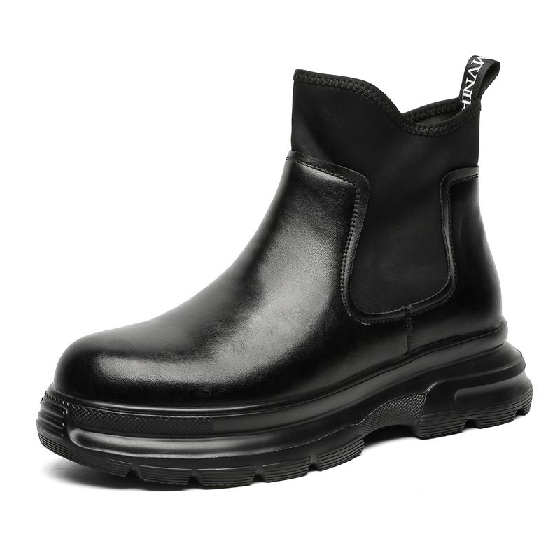 Leather Ankle Boots For Man Genuine Leather Big Size Boots High Quality Designer Casual Formal Outdoor Boots Platform