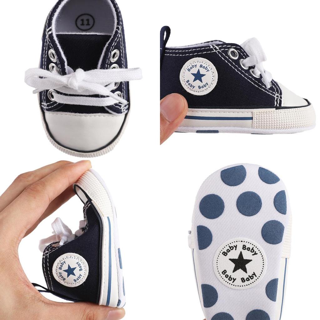 Pantofi populari de pânză cu talpă moale pentru bebeluși care învață să meargă