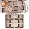 Mini Loaf Baking Pans 12 Cavity Brownie Baking Pan Carbon Steel Muffin Bakeware Cupcake Bread Divider Mold Gold