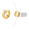 Charm Women Rings Triple Interlocked Rolling Ring Stainless Steel Gold Color Christmas Jewelry