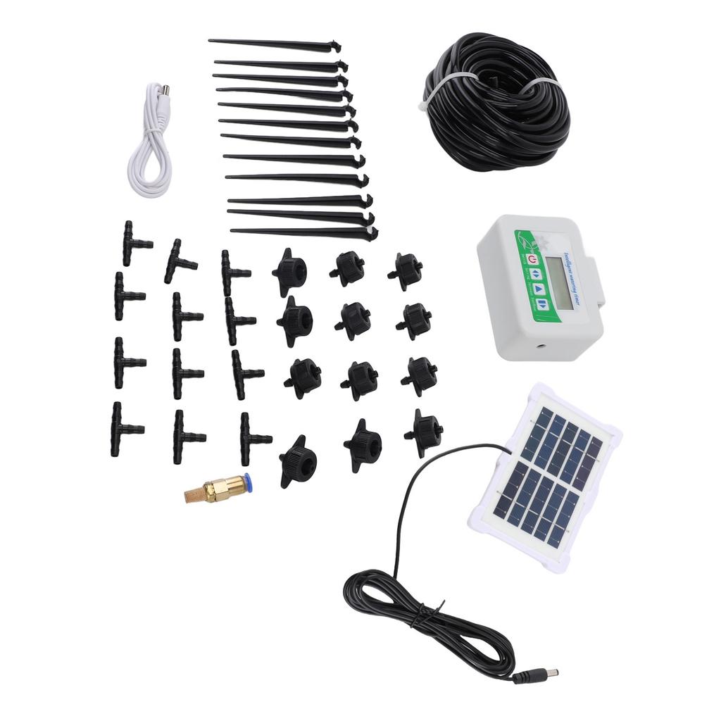 Intelligent Watering Timer Programmable Energy Saving with Solar Panel Automatic Irrigation Timer for Garden Farmland