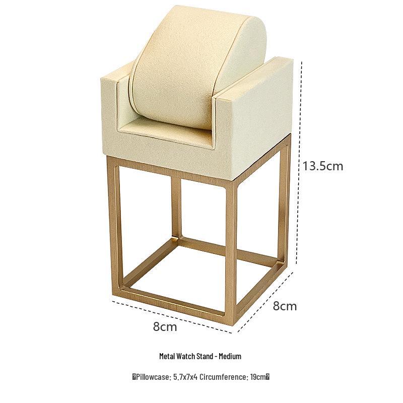 Elegant Tiered Watch Display Stand with Pillow Bag and Metal Tray for Photography