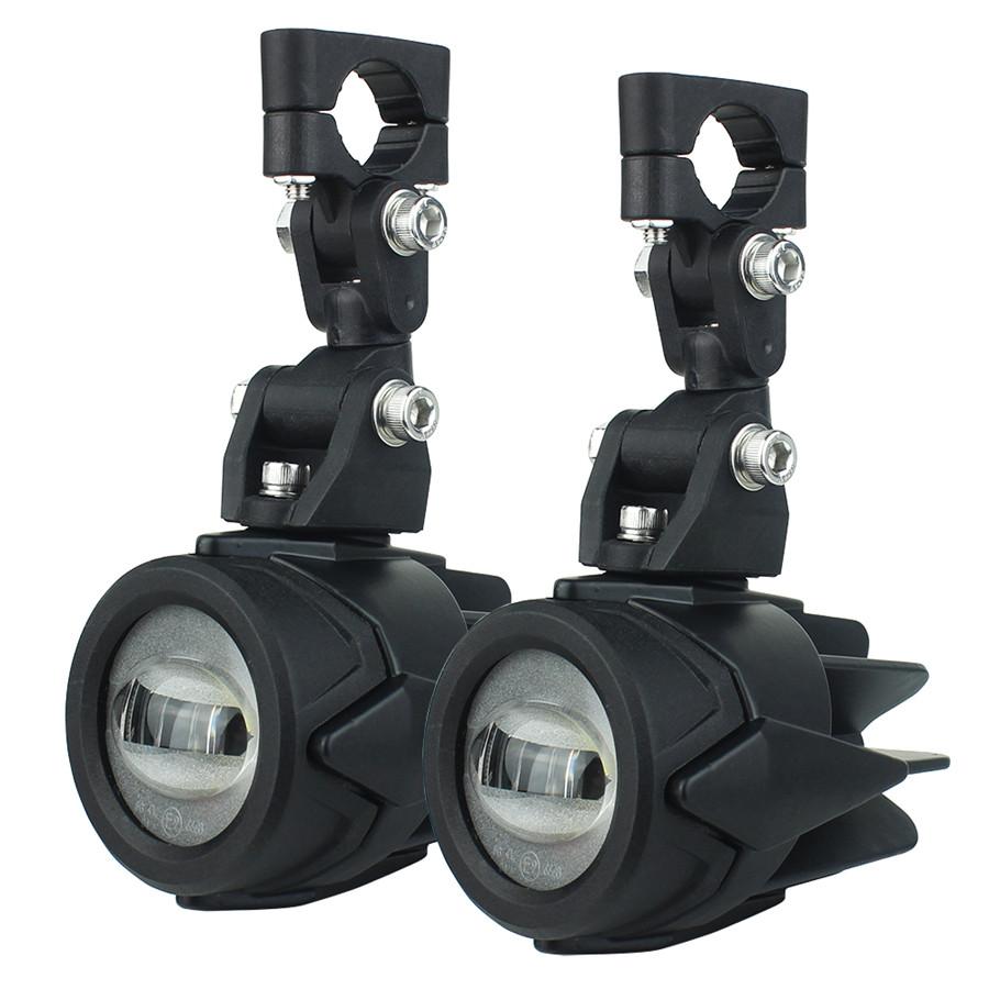 

2 Pcs Motorcycle Led Fog Driving Light Auxiliary Lamp 4000Lm W Bulb Cover Mesh
