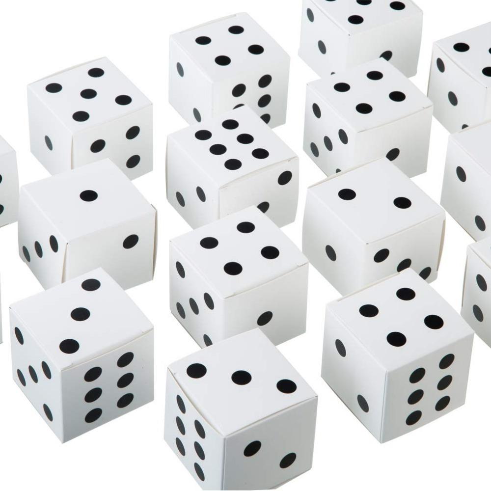 25pcs Dice-shaped Gift Boxes with Ribbon Paper Gift Packaging Box for Party Decoration Storage Box DIY Small Gift Boxes Wedding Bridesmaid
