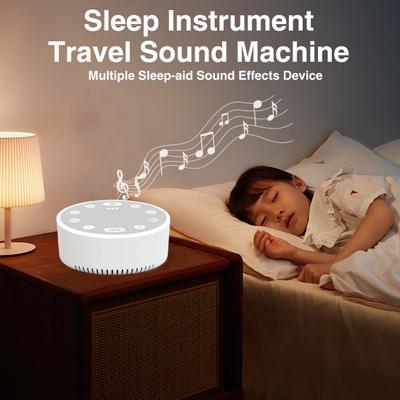 White Noise Sound Machine Volume Adjustable Memory Function Multiple Sleep Sound Effects Compact Size Portable White Noise Maker Sleep Aid Device