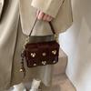 Bags This year's popular bag 2025 new Korean version fashion splicing shoulder bag women's crossbody rivet small square bag
