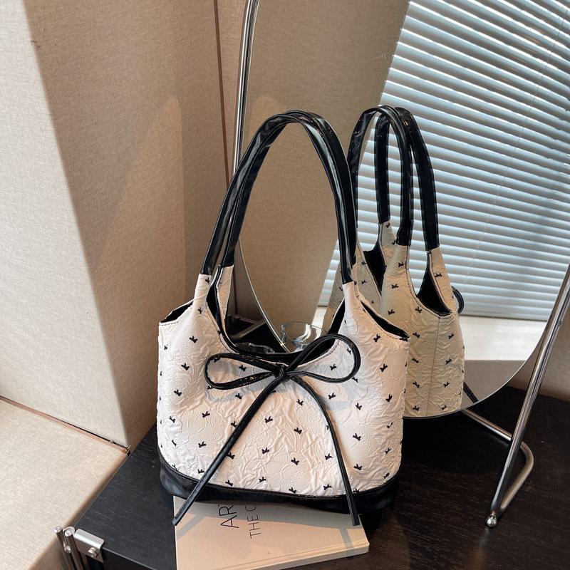 Korean Style Bow Underarm Handbag - 2025 Fashionable Women's Casual Shoulder Bag