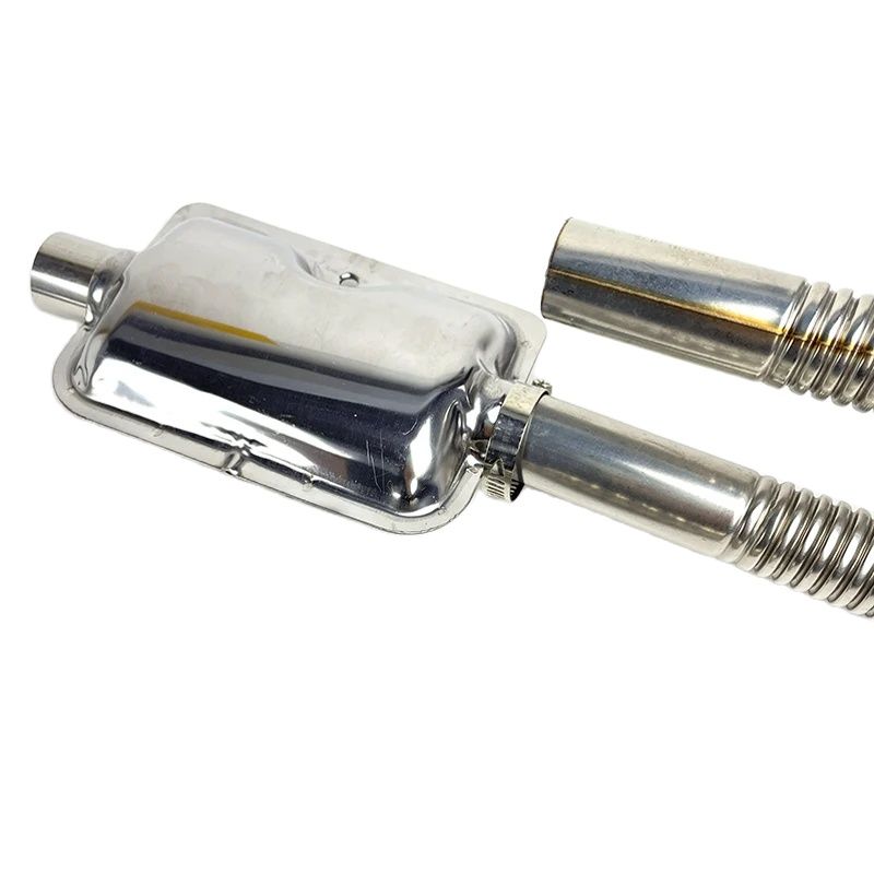 5 Type Silencer & 60cm Air Diesel Parking Heater Stainless Steel Exhaust Pipe Tube Gas Vent Hose For Car Truck Silver