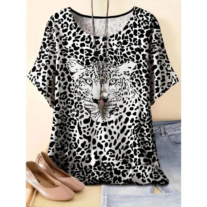 3D Printed Women's T-shirt Summer Fashion Breathable Trend Versatile Daily Wear Tops Comfortable Polyester Tees