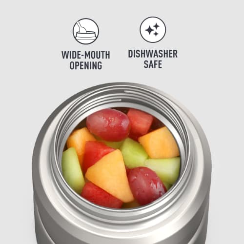 Thermos Stainless Steel King Silver Food Jar (0.45L) Heat Retention (Silver)