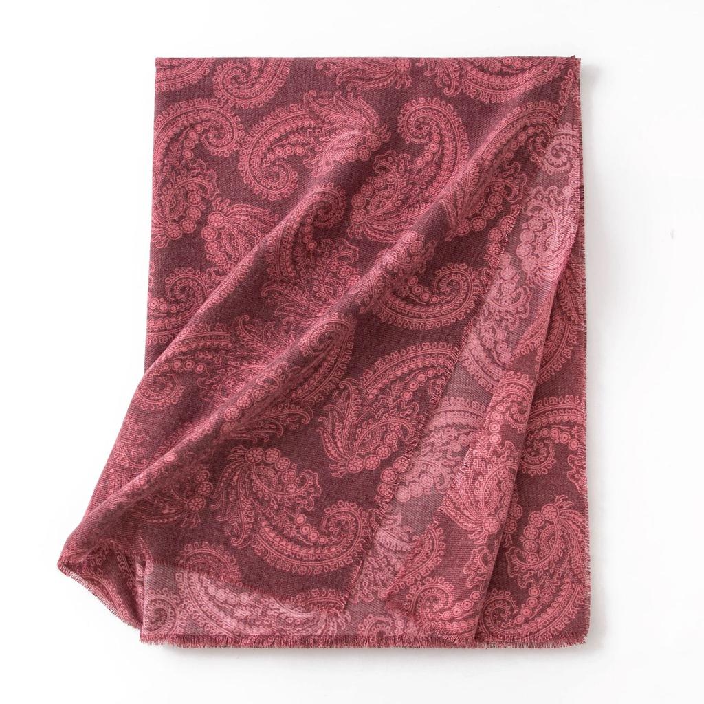 Winter New Style Scarf Faux Cashmere Shawl European and American Short Tassel Scarf Retro Cashew Flower Ethnic Style Scarf