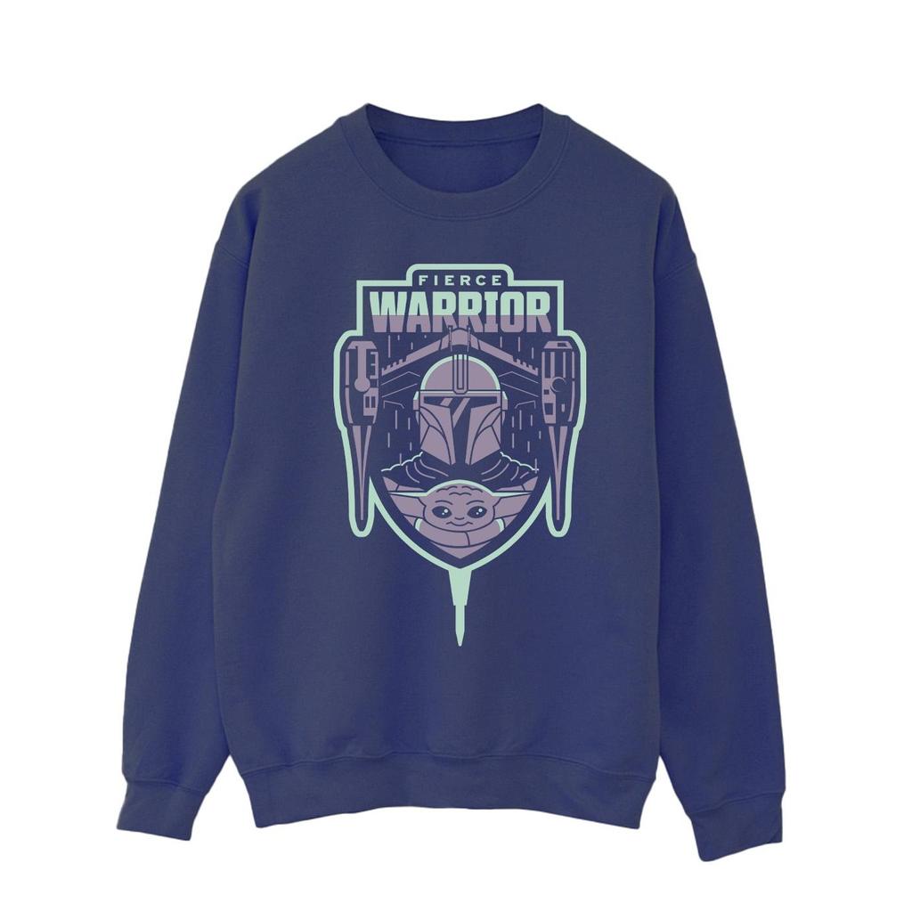 Star Wars Mens The Mandalorian Fierce Warrior Patch Sweatshirt