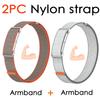 Nylon Armband for Google Fitbit Air Straps Metal Frame Fitness Tracker Accessories Replacement Bicep Band for Google Fitbit  Air