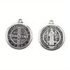 10pcs Retro St Benedict of Nursia Patron Against Evil Saint Medal Pendant Catholic Necklaces Religious Gifts.