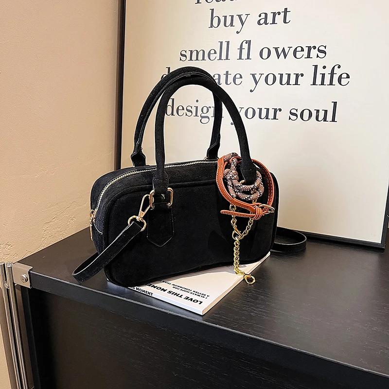 Simplicity Women's Crossbody Bags High Quality Trend  Casual Versatile Suede Ladies Shoulder Bags