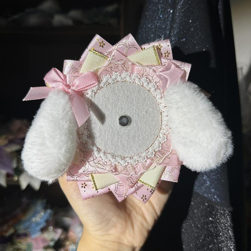 Cute Lolita Badge Base Tray with Cat Ear Handmade Badge Holders for Itabag Ornament Decoration DIY Handcrafted Accessorie