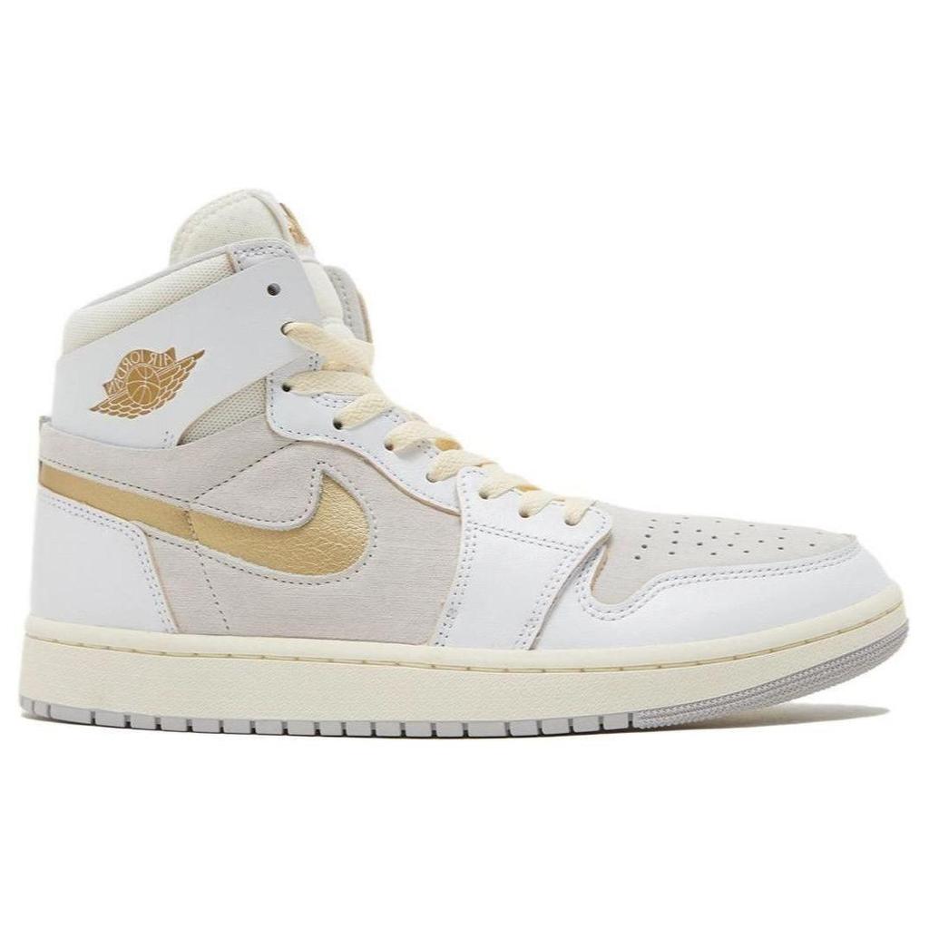 Air Jordan 1 High Zoom Comfort 2 FIBA Unisex Sneakers White Neutral-Grey Metallic-Gold DV1307-107