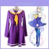 Exquisite No Game No Life Shiro Student Uniform Cosplay Dress Shirt And Tie Set