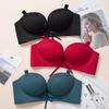 Sexy BH, gepolsterte Push-Up-BHs für Frauen, nahtloser Bralette-Büstenhalter, Dessous mit tiefem V-Bowknot