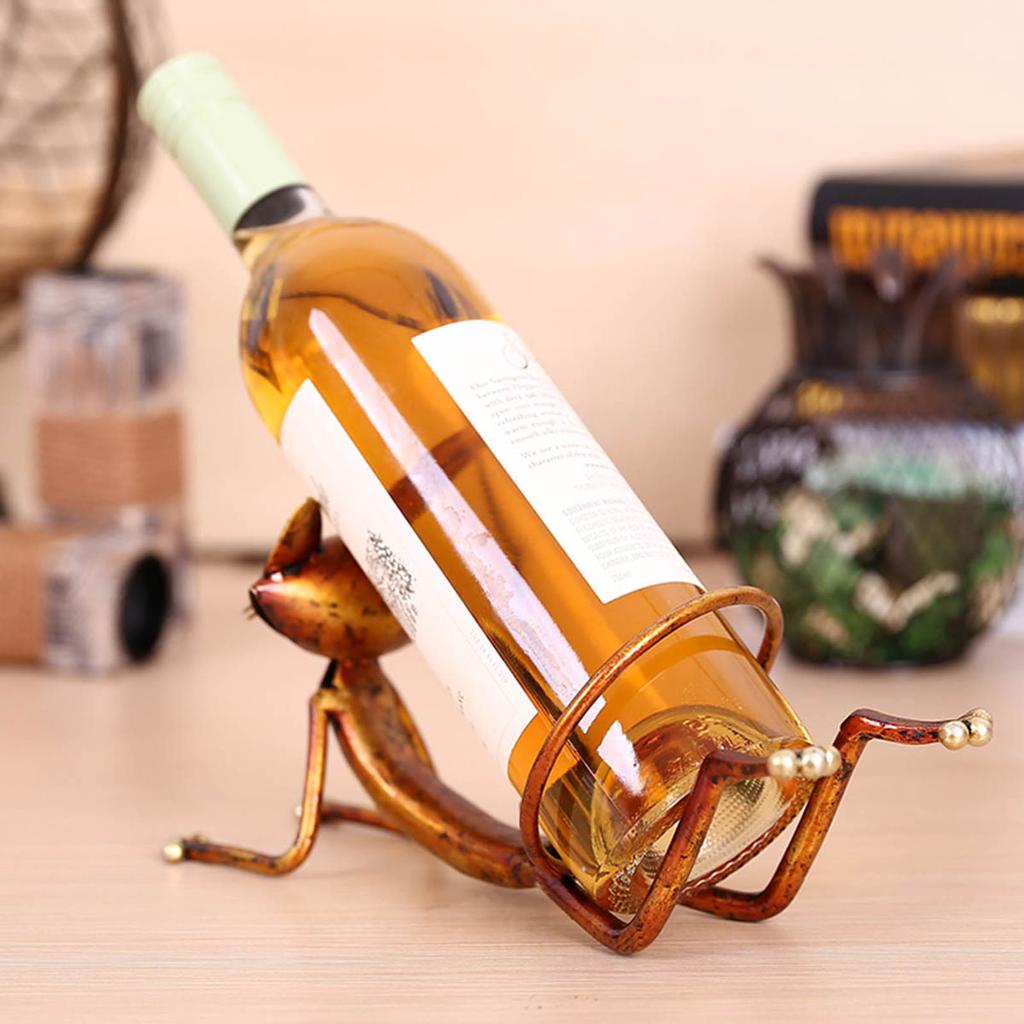 Katzenförmiger Weinhalter Weinregal Regal Metallskulptur Praktische Heimdekoration Handwerk